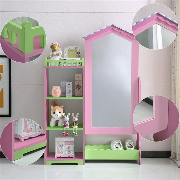 Pink Three tiers Kids Wardrobe (2)
